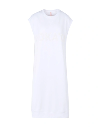 Shop No Ka'oi No Ka 'oi ""nalu Top With Embroidery"" Woman Midi Dress White Size 1 Cotton, Polyamide