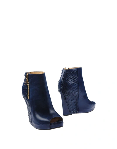Shop Elisabetta Franchi Ankle Boot In Dark Blue