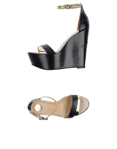 Shop Elisabetta Franchi Woman Sandals Black Size 10 Soft Leather