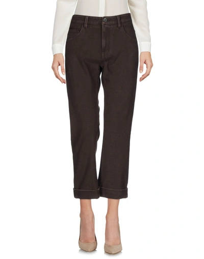 Shop Care Label Cropped Pants & Culottes In Dark Brown