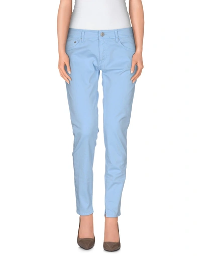 Shop Care Label Woman Pants Sky Blue Size 30 Cotton, Elastane