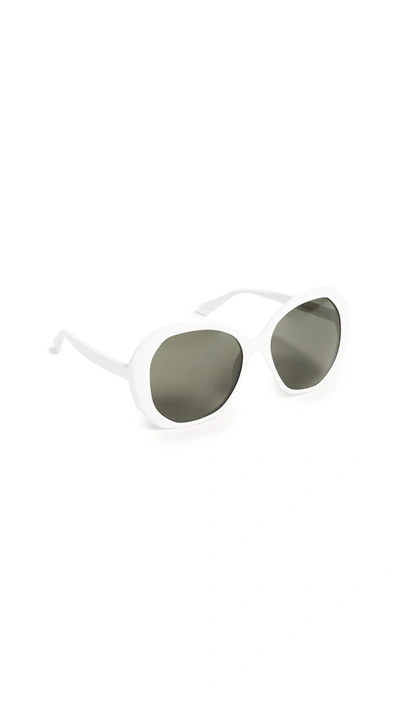 Shop Illesteva Manuela Sunglasses In White/black