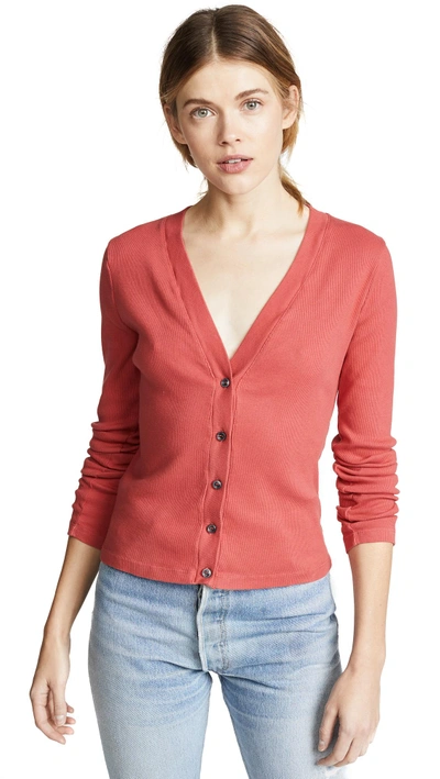 Shop Three Dots Cropped Cardigan In Lady Apple