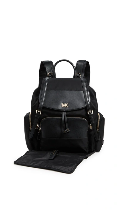 Shop Michael Michael Kors Mott Diaper Bag Backpack In Black