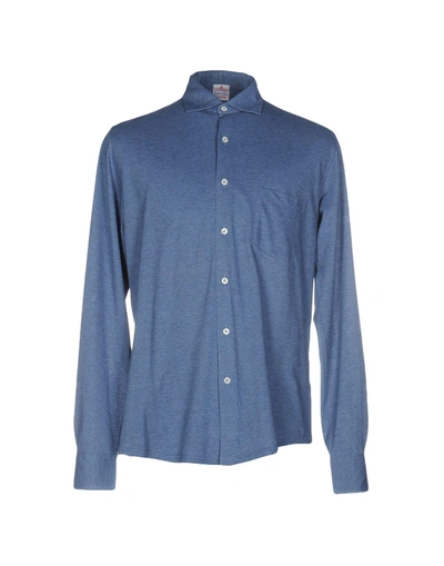 Shop Napoleonerba Patterned Shirt In Blue