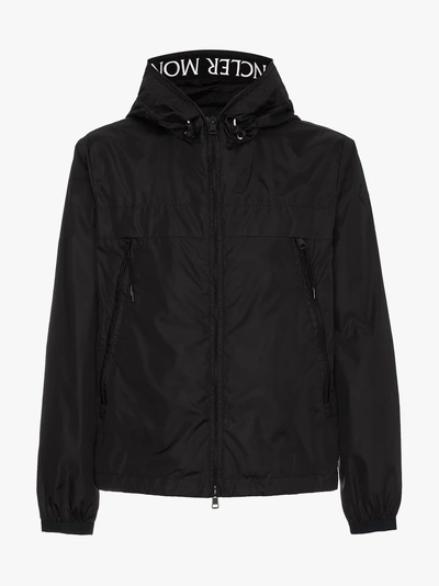 Shop Moncler Massereau Logo Hooded Jacket In Black