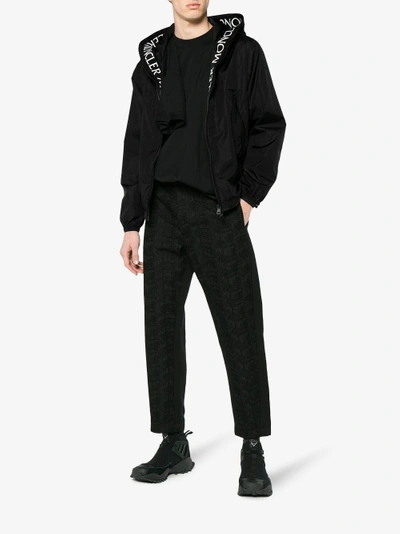 Shop Moncler Massereau Logo Hooded Jacket In Black