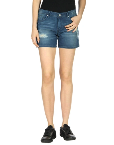 Shop Armani Exchange Denim Shorts In Blue