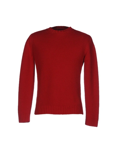 Shop Gray Sweaters In Red