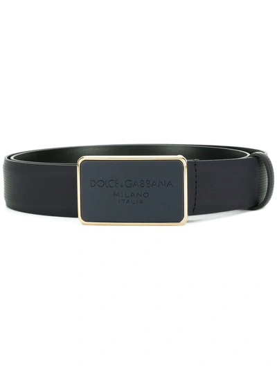 Shop Dolce & Gabbana Plaque Belt - Blue