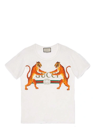 Shop Gucci Tiger T-shirt In White