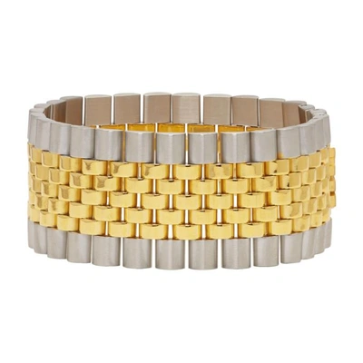 Shop Alexander Wang Gold & Silver Watch Band Bracelet