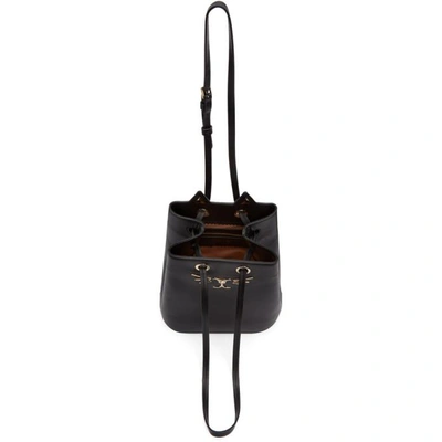 Shop Charlotte Olympia Black Feline Bucket Bag In 001 Black