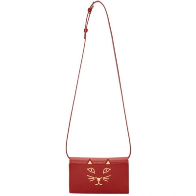 Shop Charlotte Olympia Red Feline Shoulder Bag