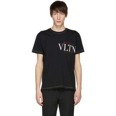 Shop Valentino Black 'vltn' T-shirt