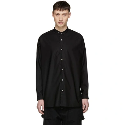 Shop Almostblack Black Long Button-down Shirt