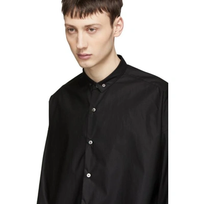 Shop Almostblack Black Long Button-down Shirt