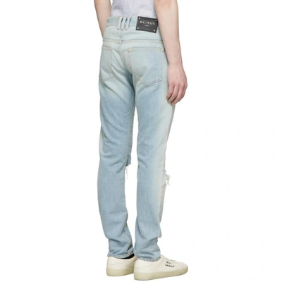 Shop Balmain Blue Six-pocket Vintage Distressed Jeans In 151 Lt Blue