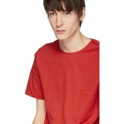 Shop Lemaire Red Pocket T-shirt In 344.vermln