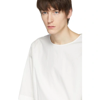 Shop Lemaire White Poplin T-shirt In 001.chalk