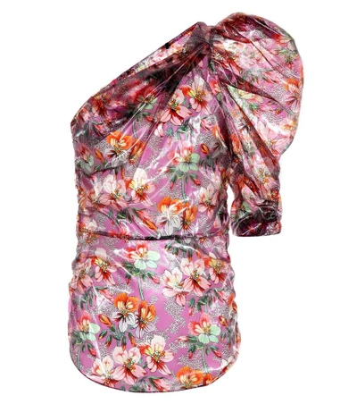 Shop Isabel Marant Omi One-shoulder Top In Multicoloured
