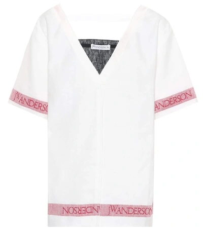 Shop Jw Anderson Linen Top In White