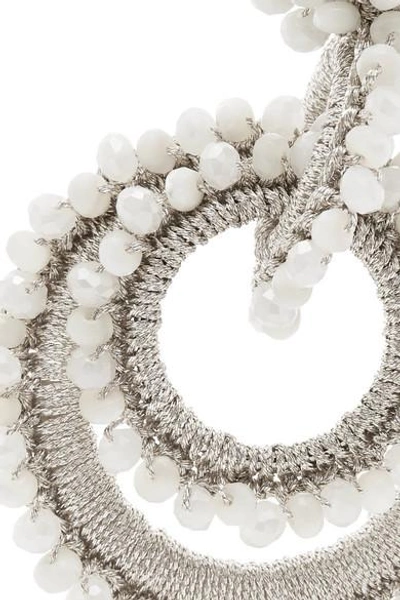 Shop Bibi Marini Mini Sundrop Mother-of-pearl, Bead And Silk Earrings In White
