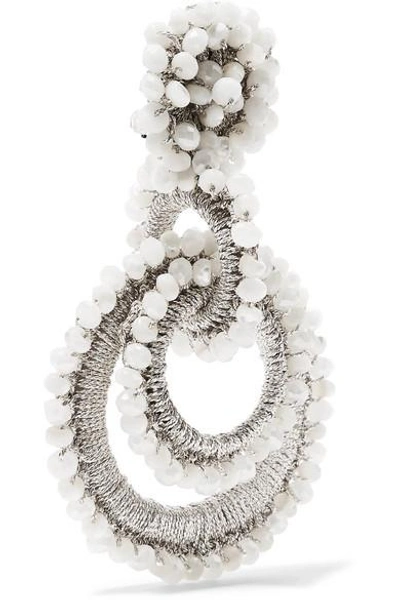 Shop Bibi Marini Mini Sundrop Mother-of-pearl, Bead And Silk Earrings In White