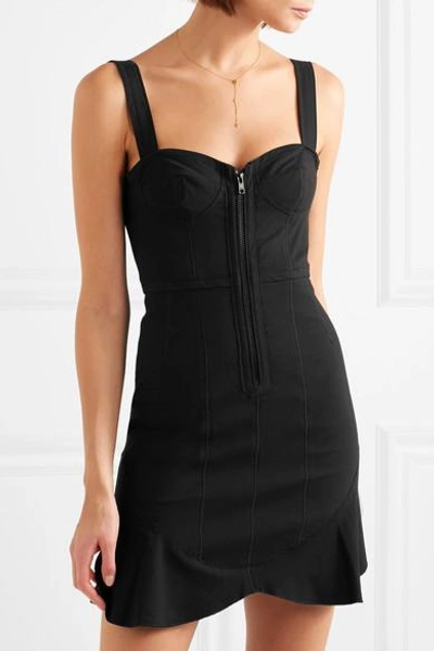 Shop Isabel Marant Jayme Cotton-blend Stretch-crepe Mini Dress In Black