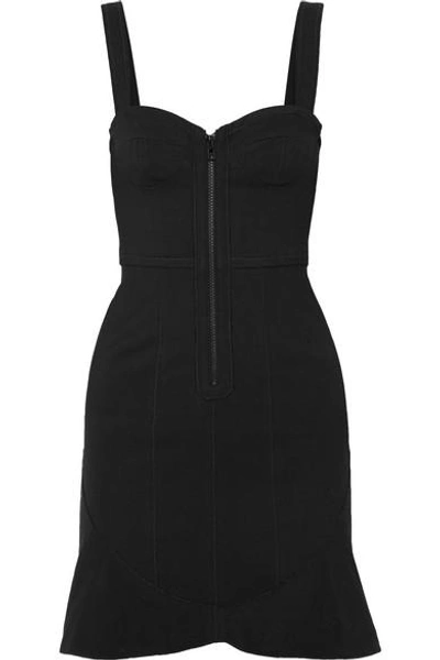 Shop Isabel Marant Jayme Cotton-blend Stretch-crepe Mini Dress In Black