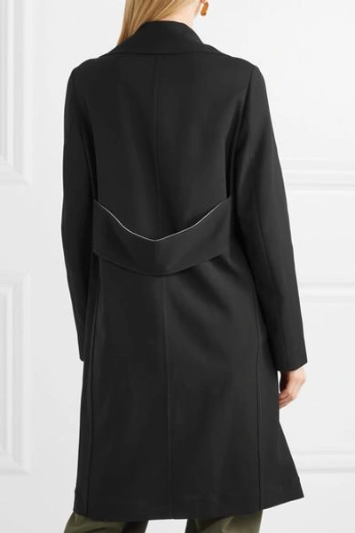 Shop Bassike Cotton-blend Twill Coat In Black