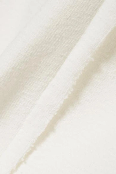 Shop Jw Anderson Cutout Textured Stretch-cotton Midi Dress In White