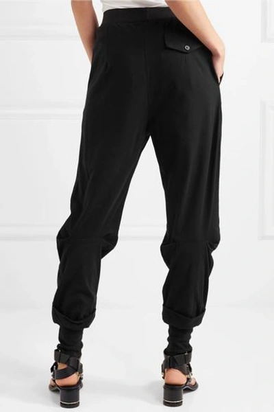 Shop Ann Demeulemeester Cotton-jersey Track Pants In Black