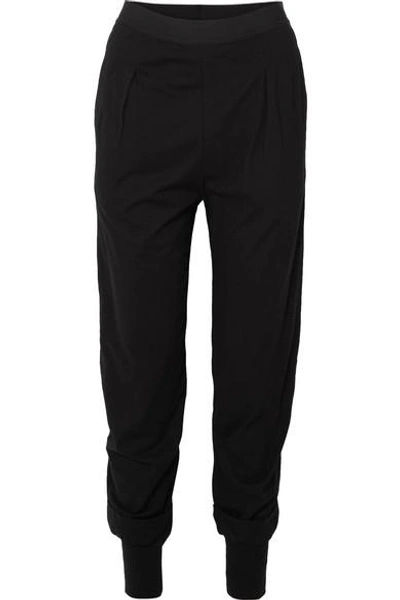 Shop Ann Demeulemeester Cotton-jersey Track Pants In Black