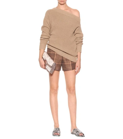 Shop Dries Van Noten Checked Cotton-blend Shorts In Rust