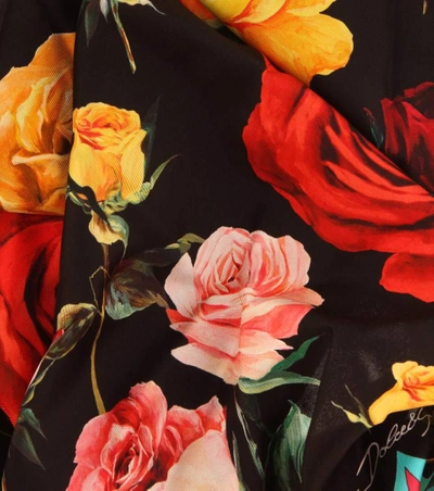 Shop Dolce & Gabbana Floral-printed Silk Scarf In Multicoloured