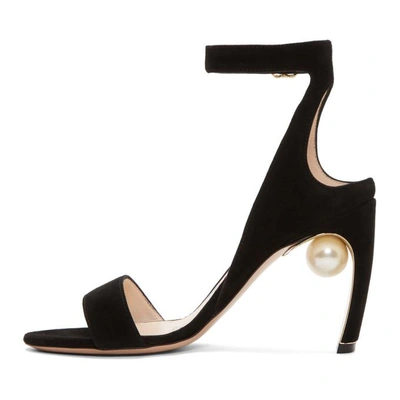 Shop Nicholas Kirkwood Black Suede Lola Pearl Sandals