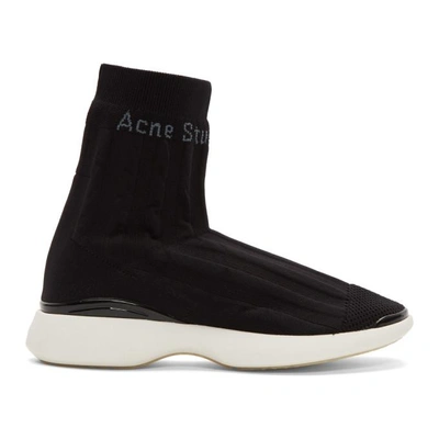 Shop Acne Studios Black Batilda As Sock High-top Sneakers In Blk/wht