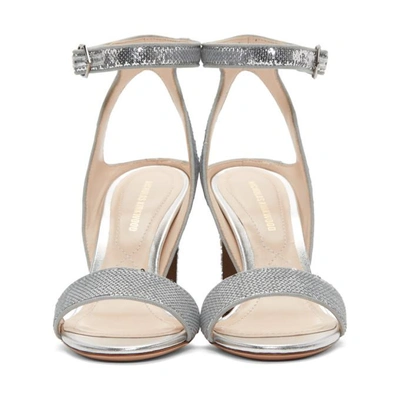 Shop Nicholas Kirkwood Silver Sequin Lola Pearl Sandals In Grey Silver