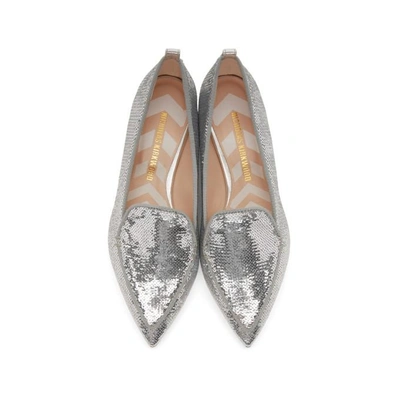 Shop Nicholas Kirkwood Silver Sequin Beya Loafers In Grey Silver