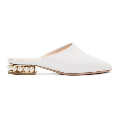 Shop Nicholas Kirkwood White Casati Pearl Slippers In White W02