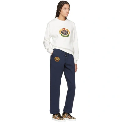 Shop Burberry Off-white Crest Sweatshirt In Off White