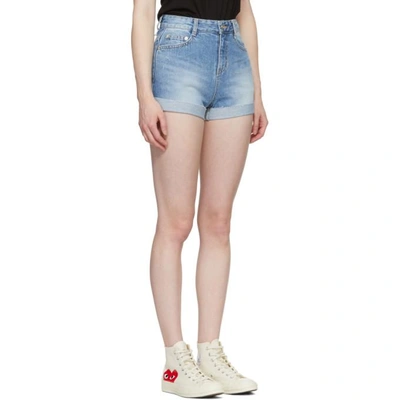 Blue Denim Roll-Up Shorts 