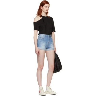 Blue Denim Roll-Up Shorts 