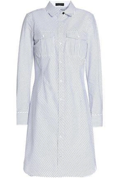 Shop Rag & Bone Woman Striped Cotton-poplin Shirt Dress White