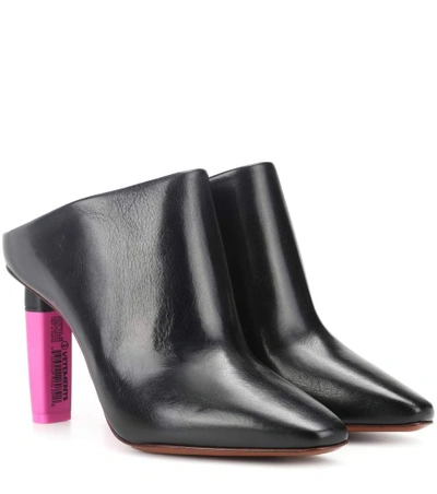 Shop Vetements Leather Mules In Black