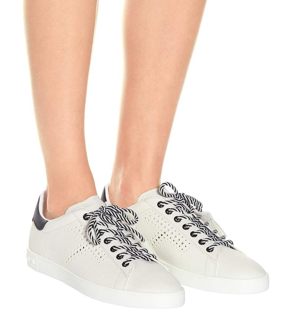 Tod S Cassetta Leather Sneakers In White Modesens