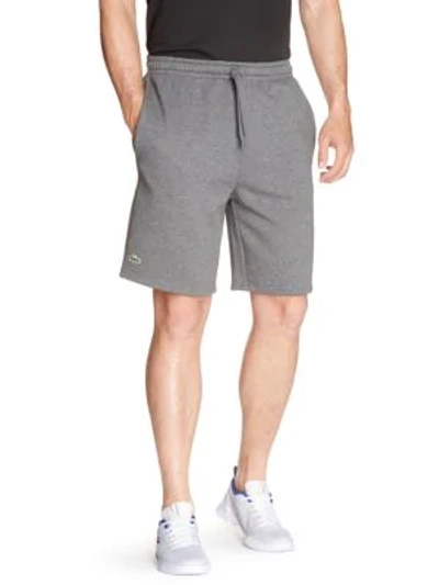 Shop Lacoste Sport Fleece Shorts In Pitch Grey