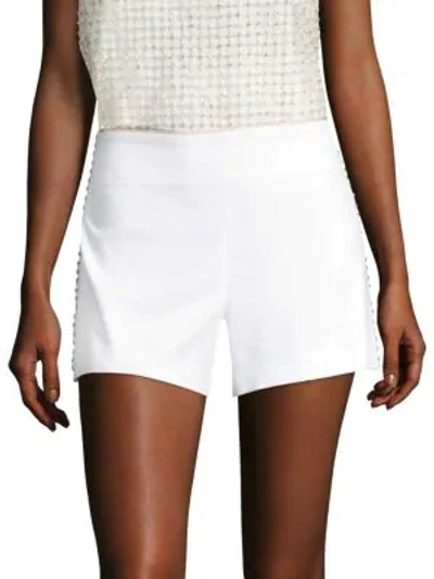 Shop Alice And Olivia Sherri Embellished Shorts In White