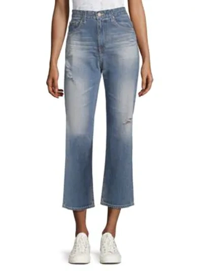 Shop Ag -ed Vinte Rhett High-rise Straight-leg Jeans In 12 Years Navy Seal